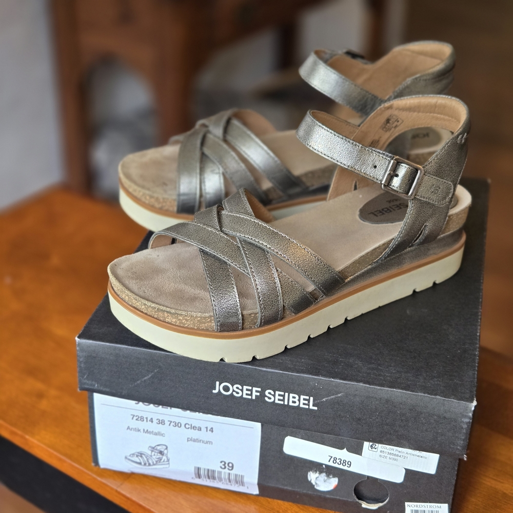 Josef Seibel Metallic Strappy Sandals